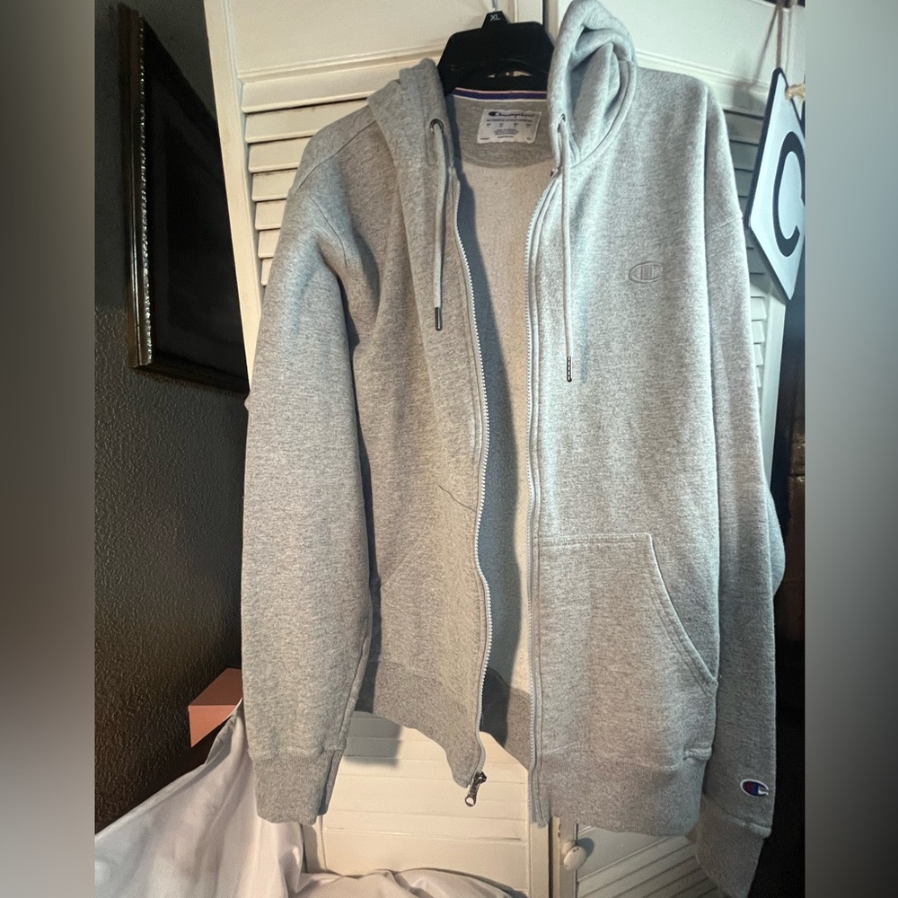 CHAMPION Heather Gray Athletic Hoodie jacket